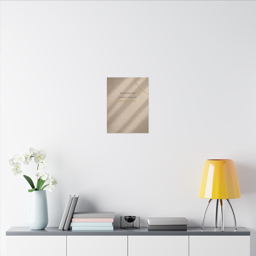 Nothing Shall Be Impossible - Luke 1:37 Bible Verse Wall Art | Canvas