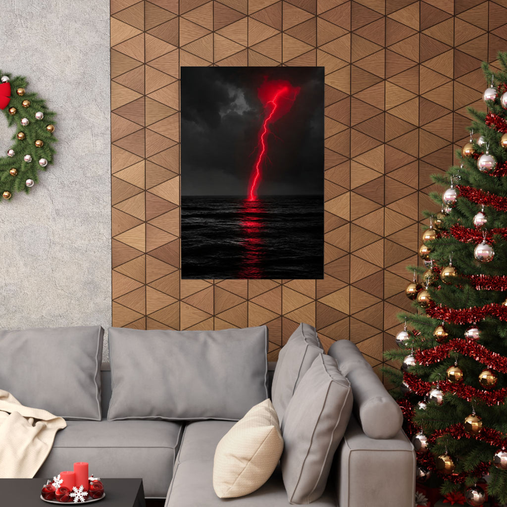 Red Strike - Red And Black Art | Matte Poster
