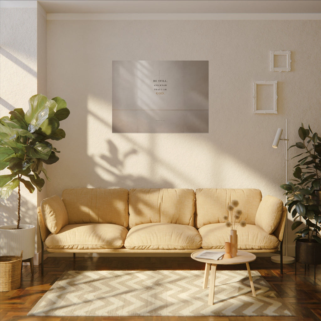 Be Still - Psalm 46:10 Bible Verse Wall Art | Canvas (Landscape)