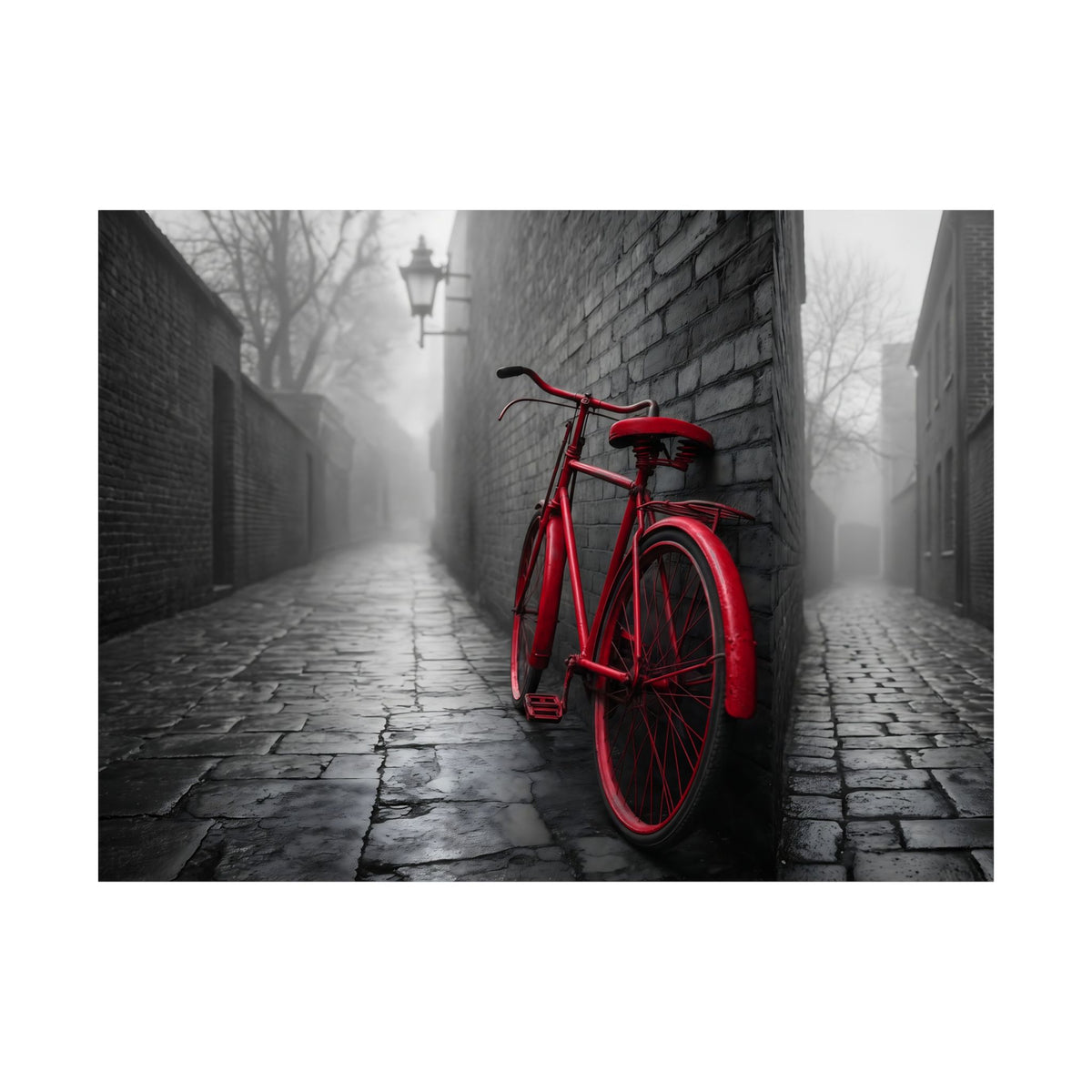 The Red Bicycle - Unique Office Wall Decor | Matte Poster (Landscape)