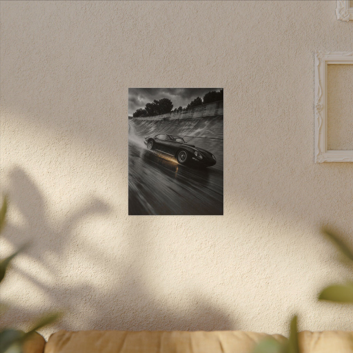 Banked in the Rain - Race Car Wall Art | Canvas
