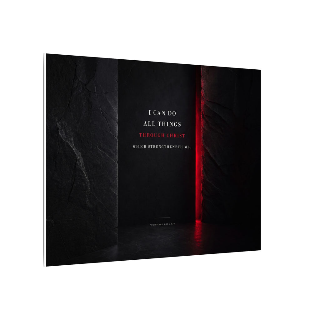 All Things Through Christ - Philippians 4:13 Scripture Wall Art | Canvas (Landscape)