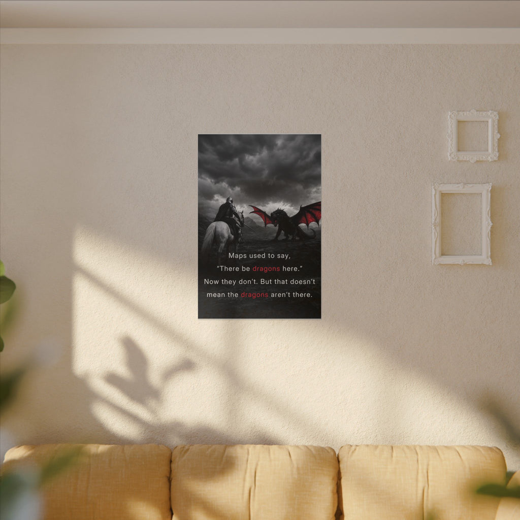 There Be Dragons - Man Cave Decor | Canvas