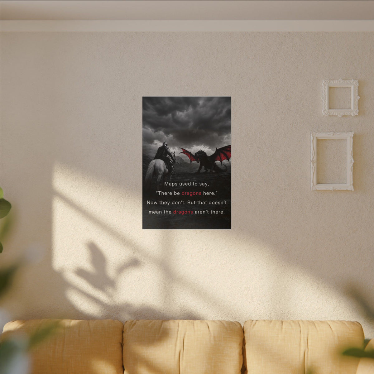 There Be Dragons - Man Cave Decor | Canvas