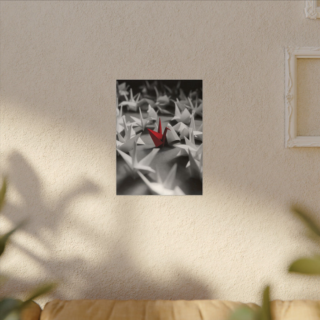 The Red Crane - Unique Wall Art For Office | Canvas