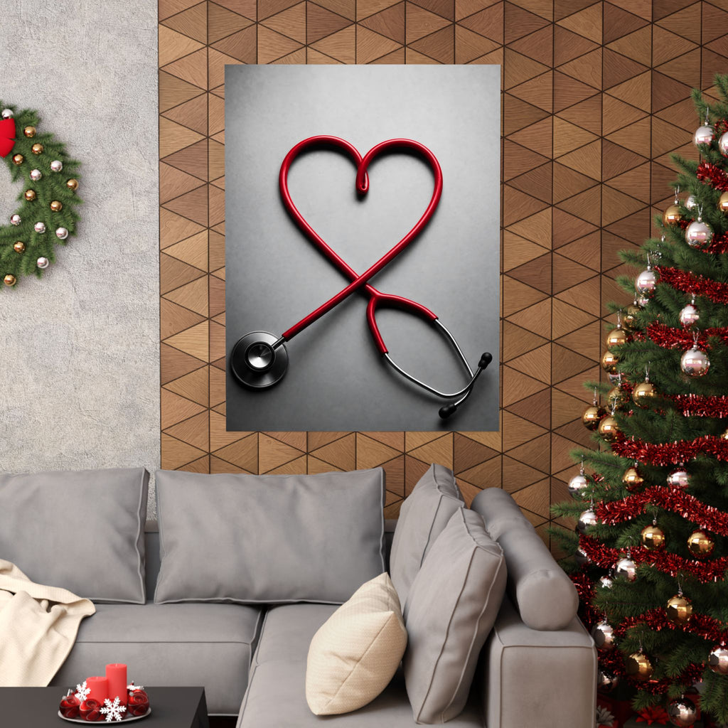 The Stethoscope Heart - Doctor's Office Wall Art | Matte Poster