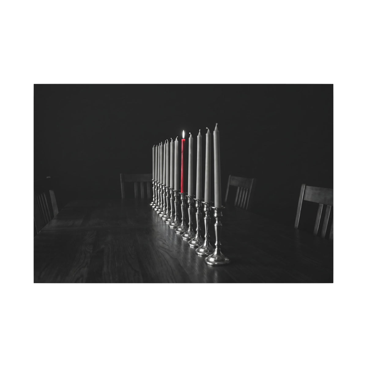 One Candle Lit - Dining Room Wall Art | Canvas (Landscape)