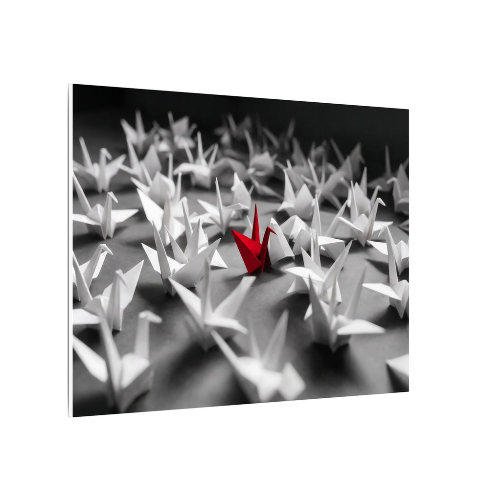 The Red Crane - Unique Wall Art For Office | Canvas (Landscape)