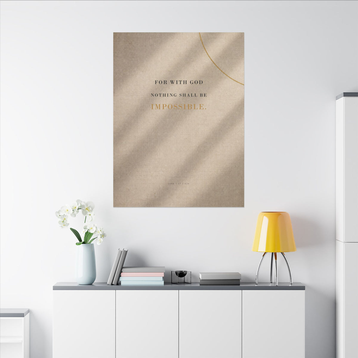 Nothing Shall Be Impossible - Luke 1:37 Bible Verse Wall Art | Canvas
