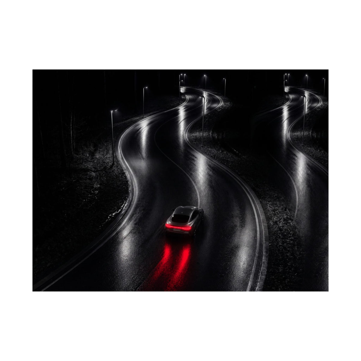 The Racing Line - Night Driving Wall Art | Matte Poster (Landscape)