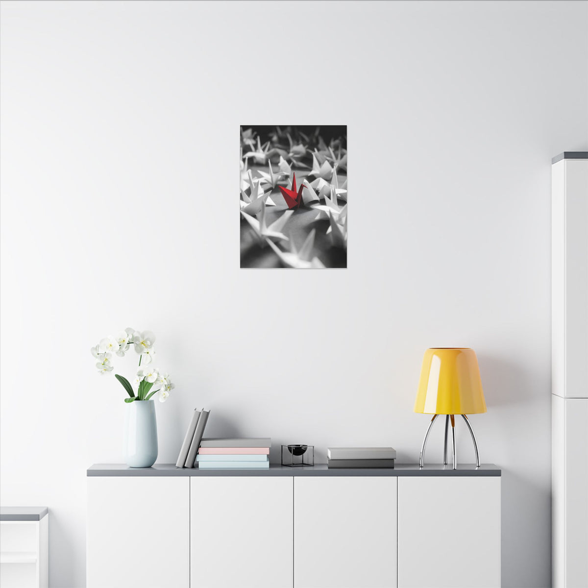 The Red Crane - Unique Wall Art For Office | Canvas