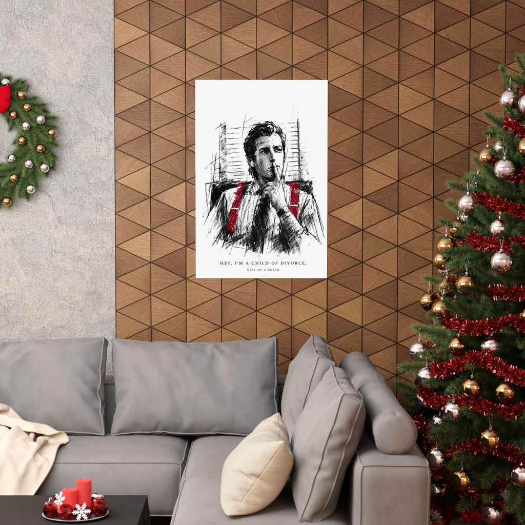 Child of Divorce Sketch - Dark Office Wall Art | Matte Poster