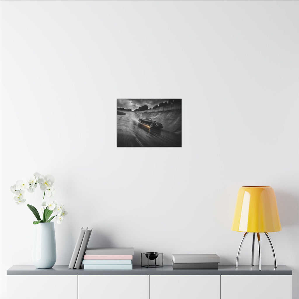 Banked in the Rain - Race Car Wall Art | Canvas (Landscape)