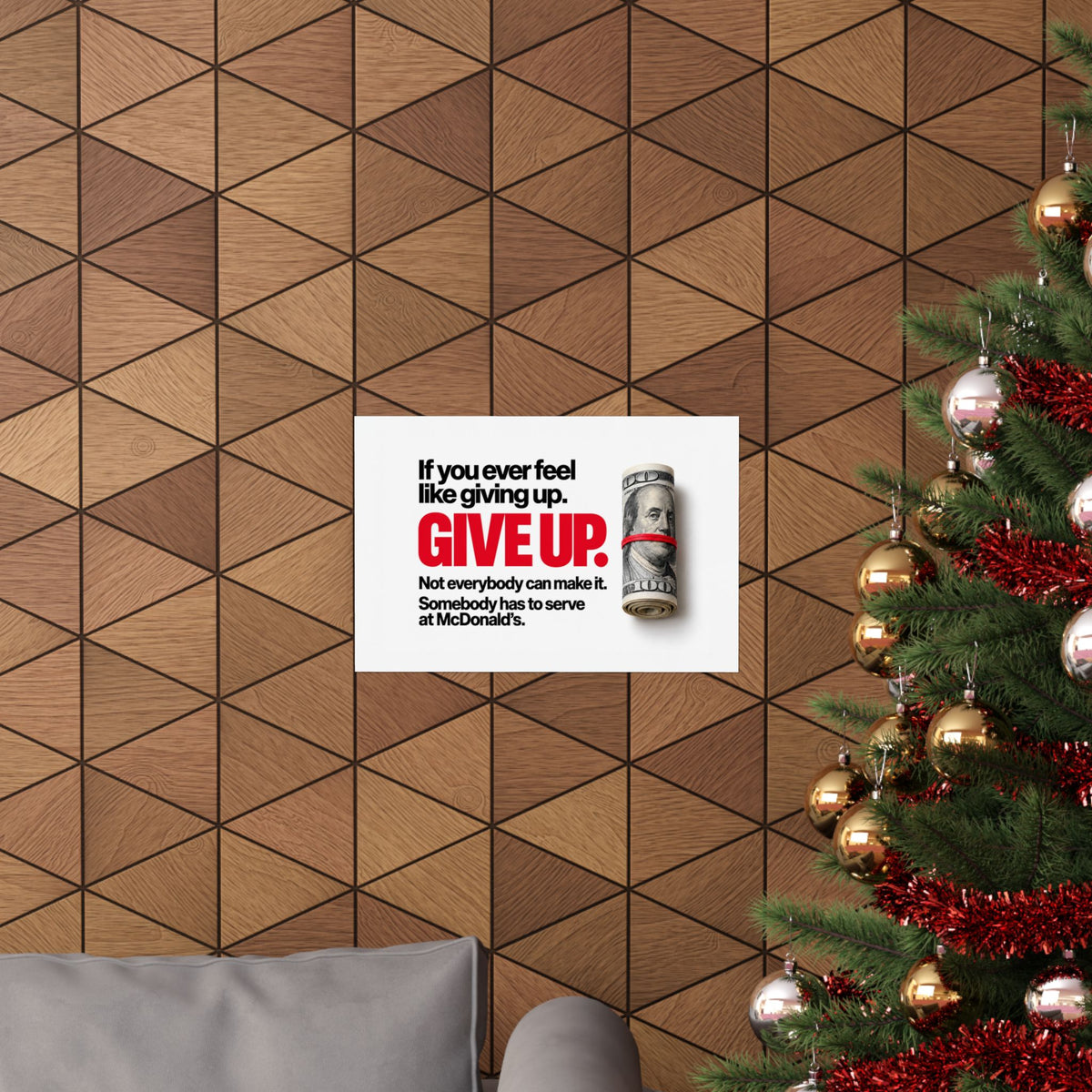 Give Up - Meme Wall Art | Matte Poster (Landscape)