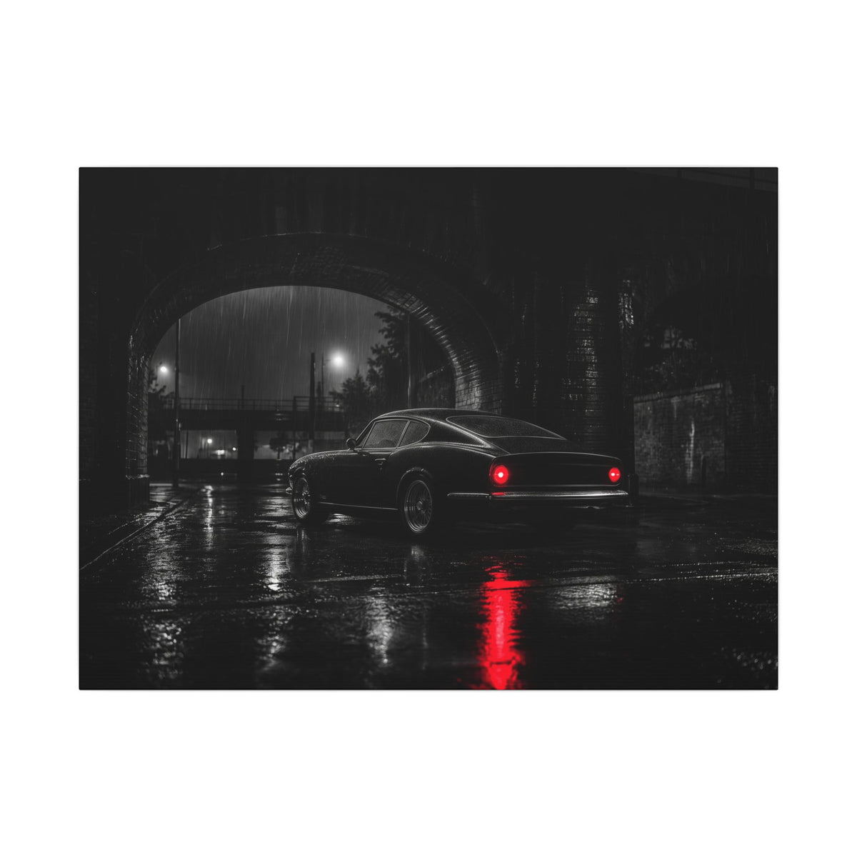 Red Tail Night - Classic Car Wall Art | Canvas (Landscape)