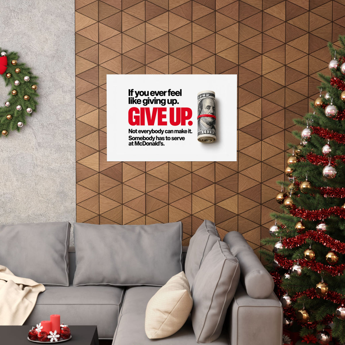 Give Up - Meme Wall Art | Matte Poster (Landscape)