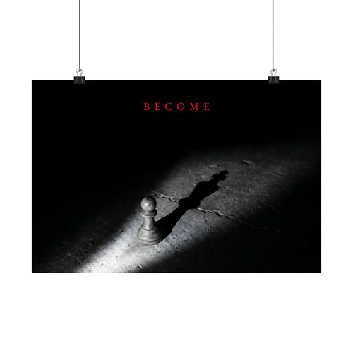 Become - Chess King Shadow Wall Art | Matte Poster (Landscape)
