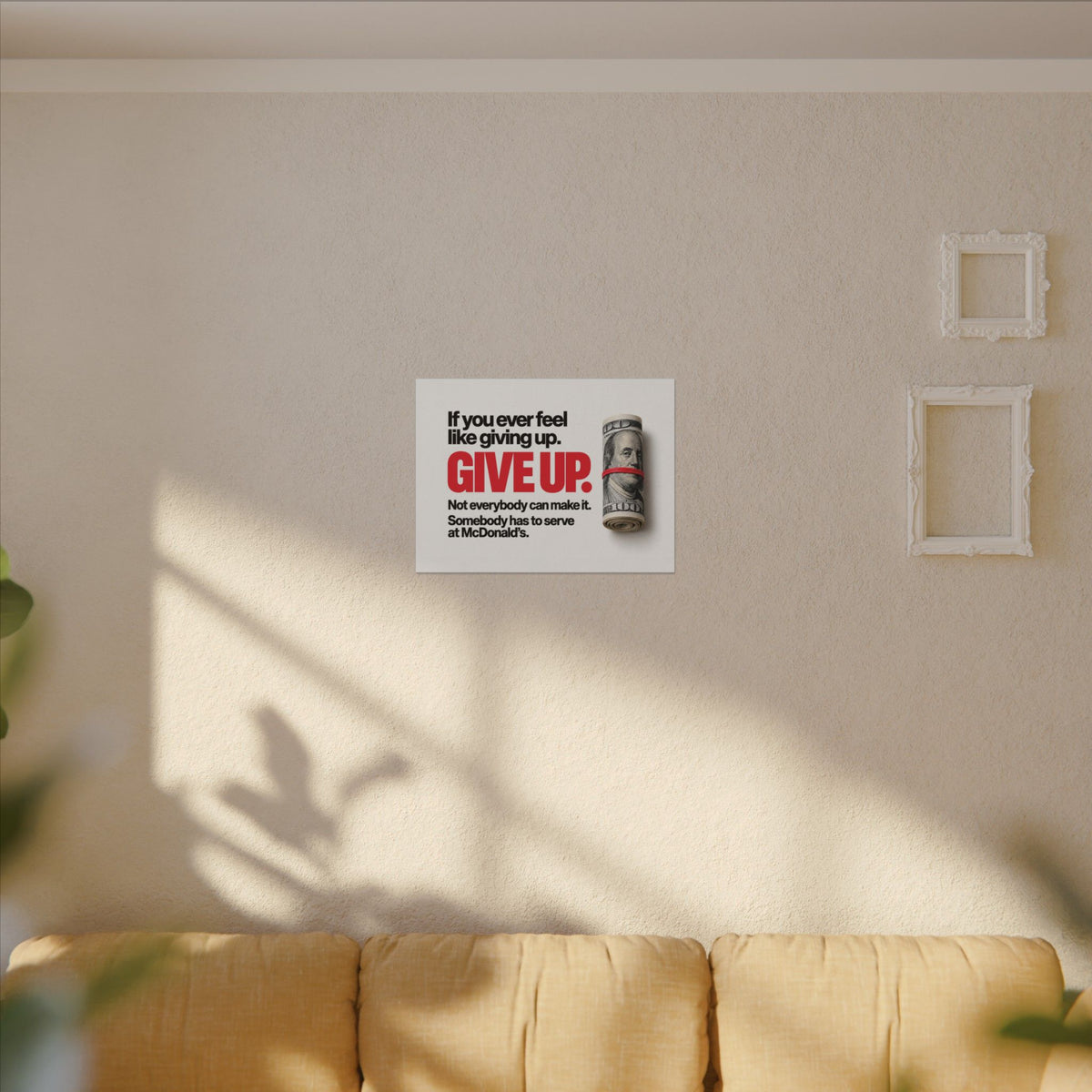 Give Up - Meme Wall Art | Canvas (Landscape)
