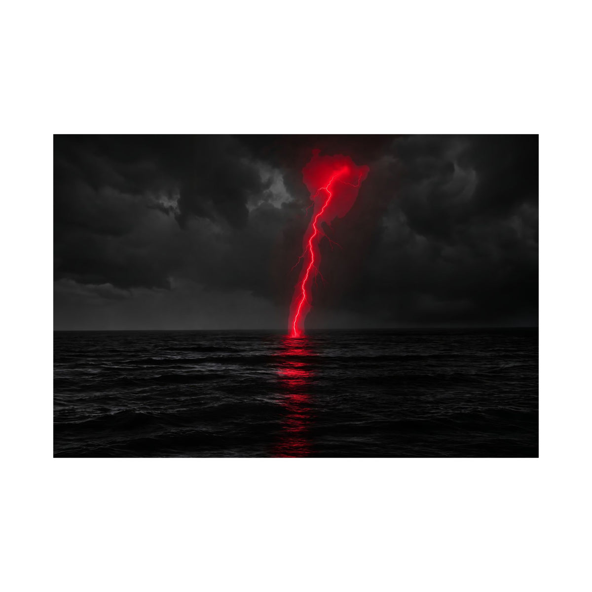 Red Strike - Red And Black Art | Matte Poster (Landscape)