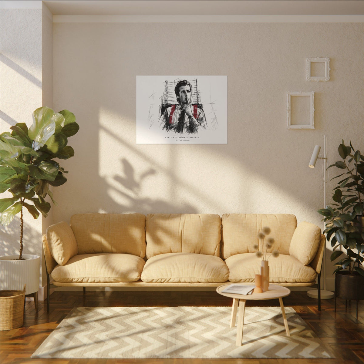 Child of Divorce Sketch - Dark Office Wall Art | Canvas (Landscape)