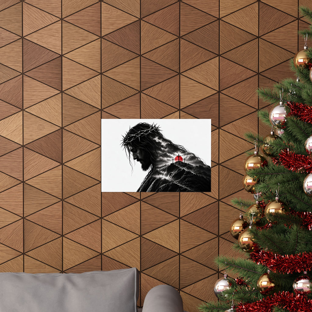 Three Crosses - Christian Wall Art | Matte Poster (Landscape)