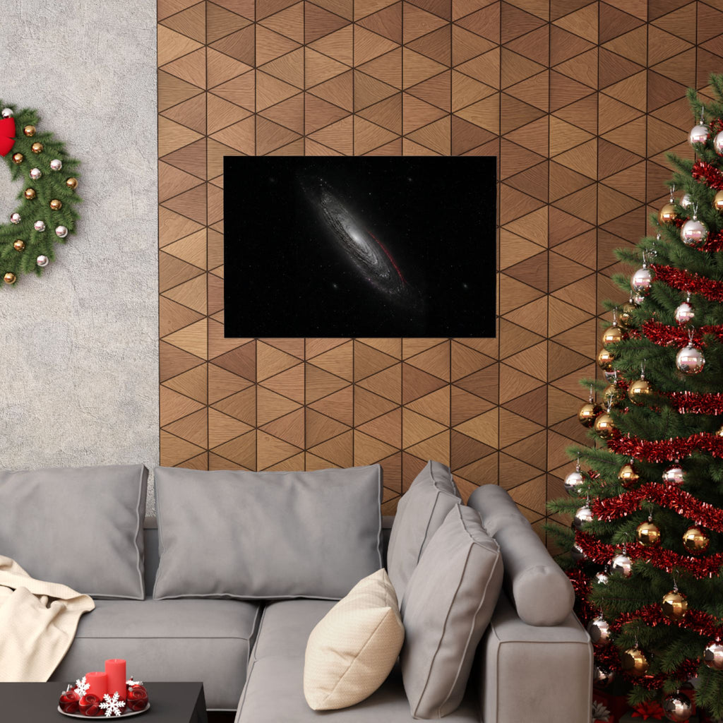 Crimson Orbit - Space Wall Art | Matte Poster (Landscape)