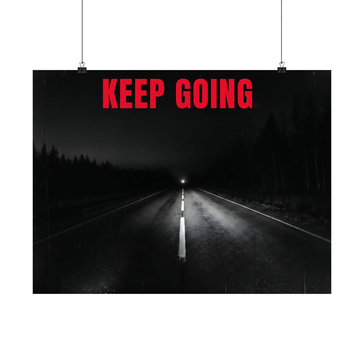 The Extra Mile - Night Road Wall Art | Matte Poster (Landscape)