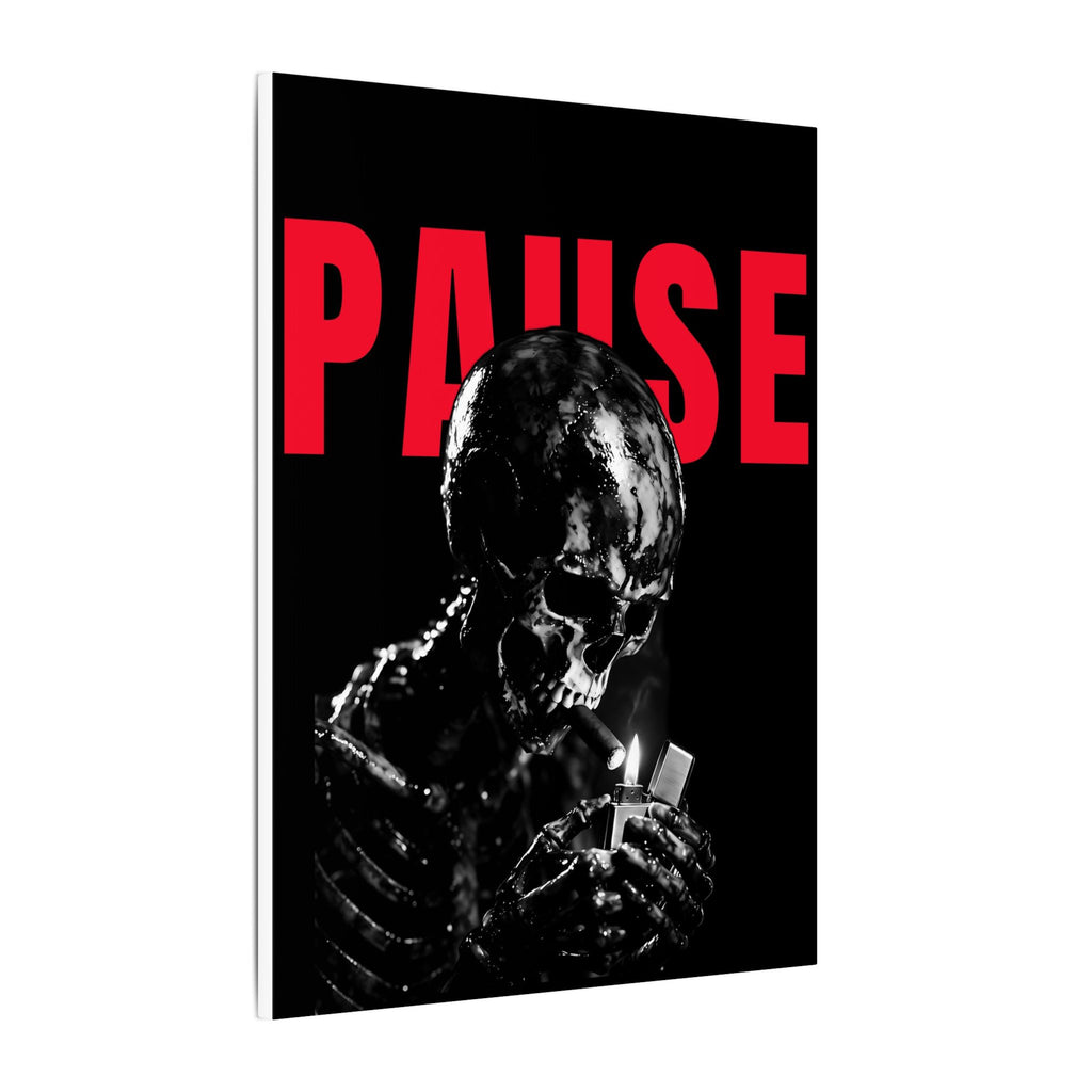 Pause - Smoking Skeleton Wall Art, Dark Gothic Man Cave | Canvas