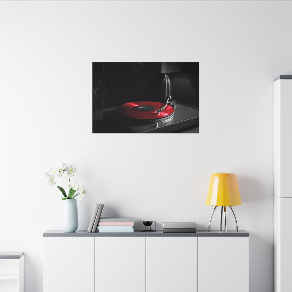 Red Vinyl - Mens Office Wall Art | Canvas (Landscape)