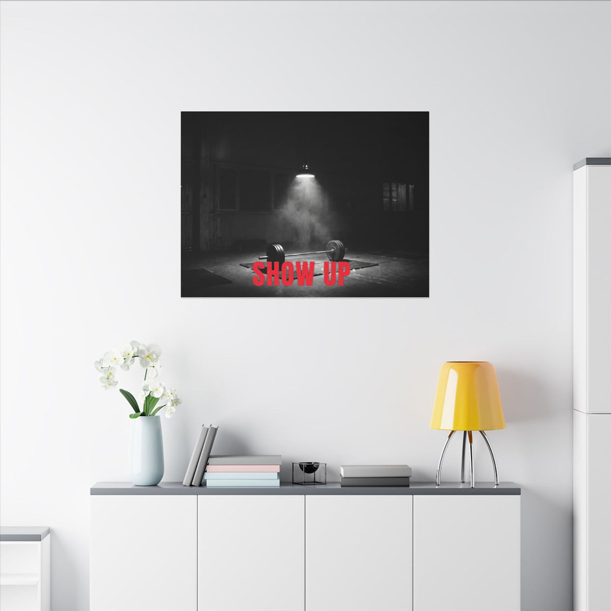 Show Up - Gym Wall Art | Canvas (Landscape)