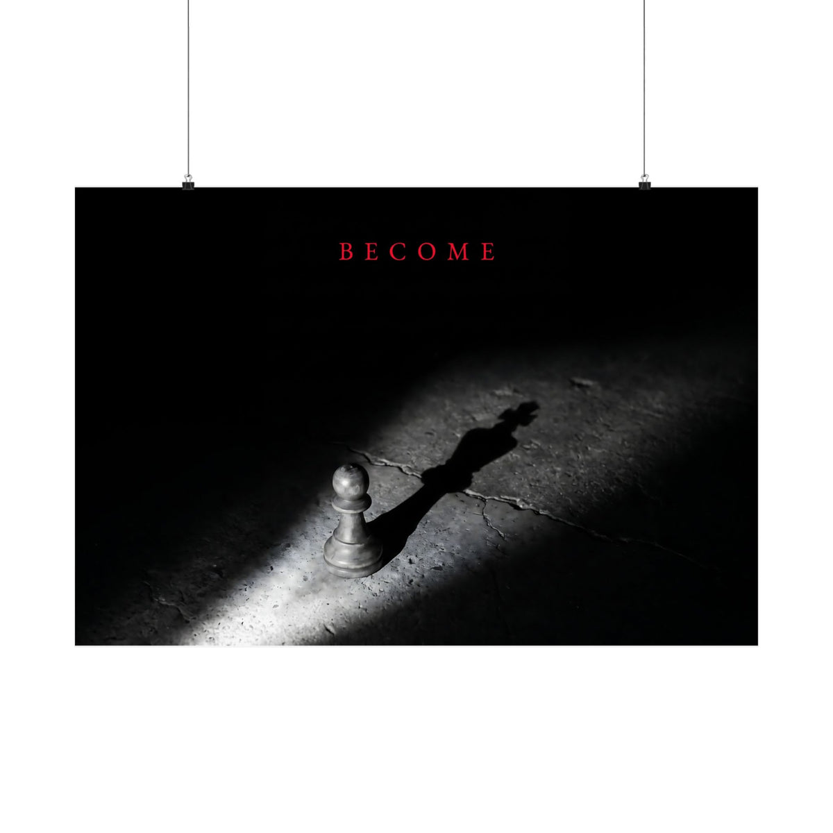 Become - Chess King Shadow Wall Art | Matte Poster (Landscape)