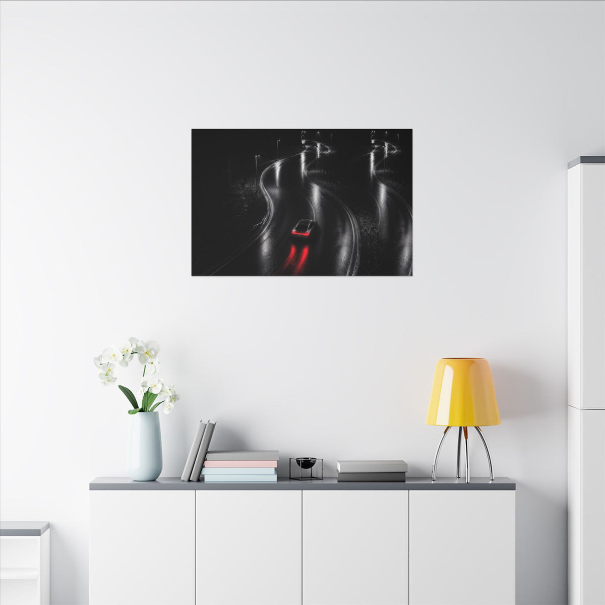 The Racing Line - Night Driving Wall Art | Canvas (Landscape)