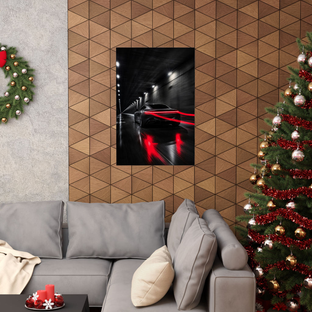 Redline Tunnel - Racing Wall Art | Matte Poster