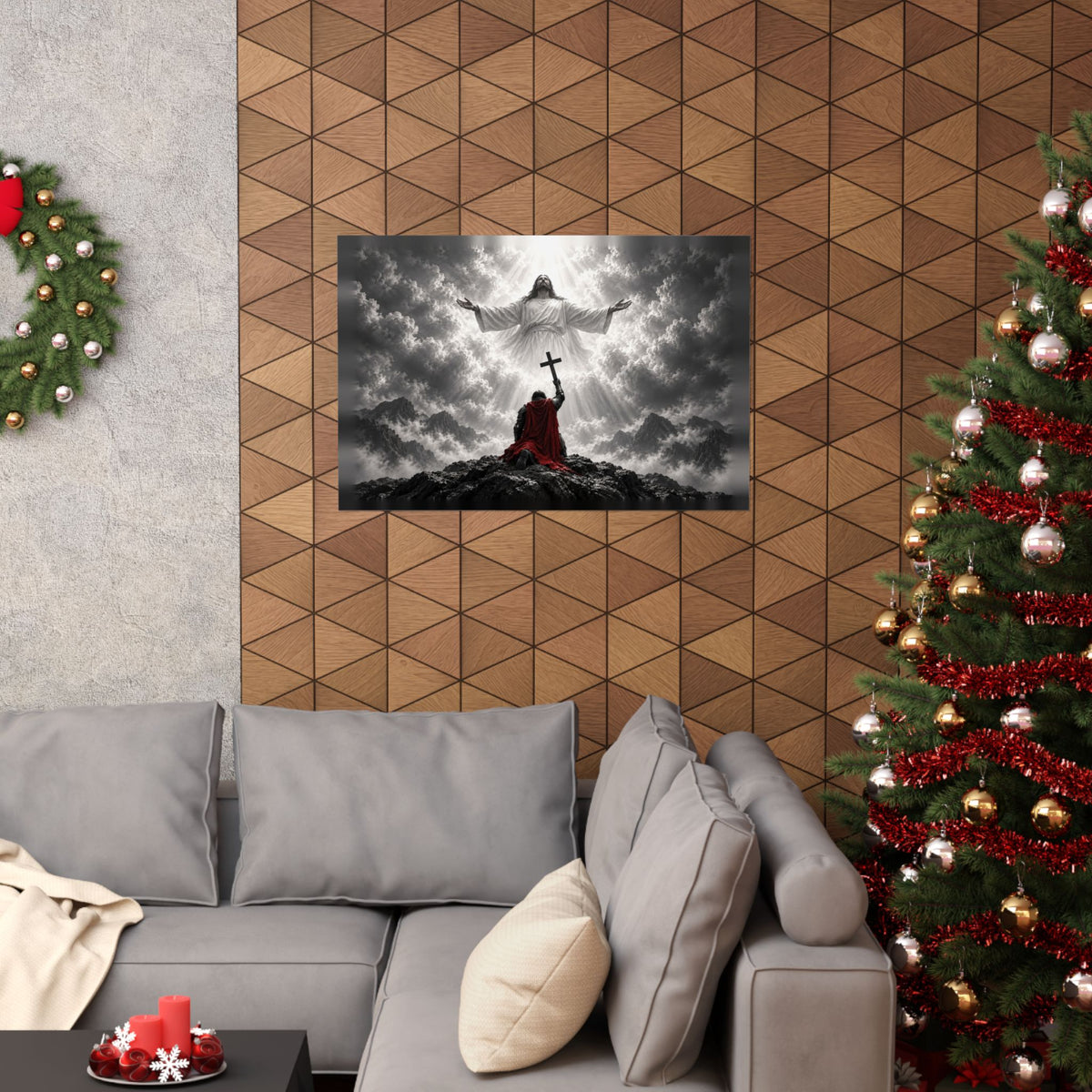 Jesus and the Warrior - Christian Wall Art | Matte Poster (Landscape)