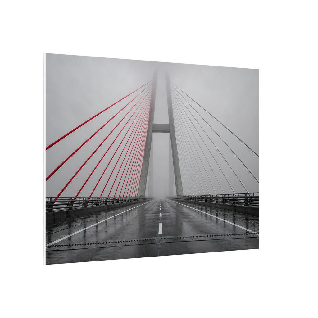 Span in Fog - Red Wall Decor | Canvas (Landscape)