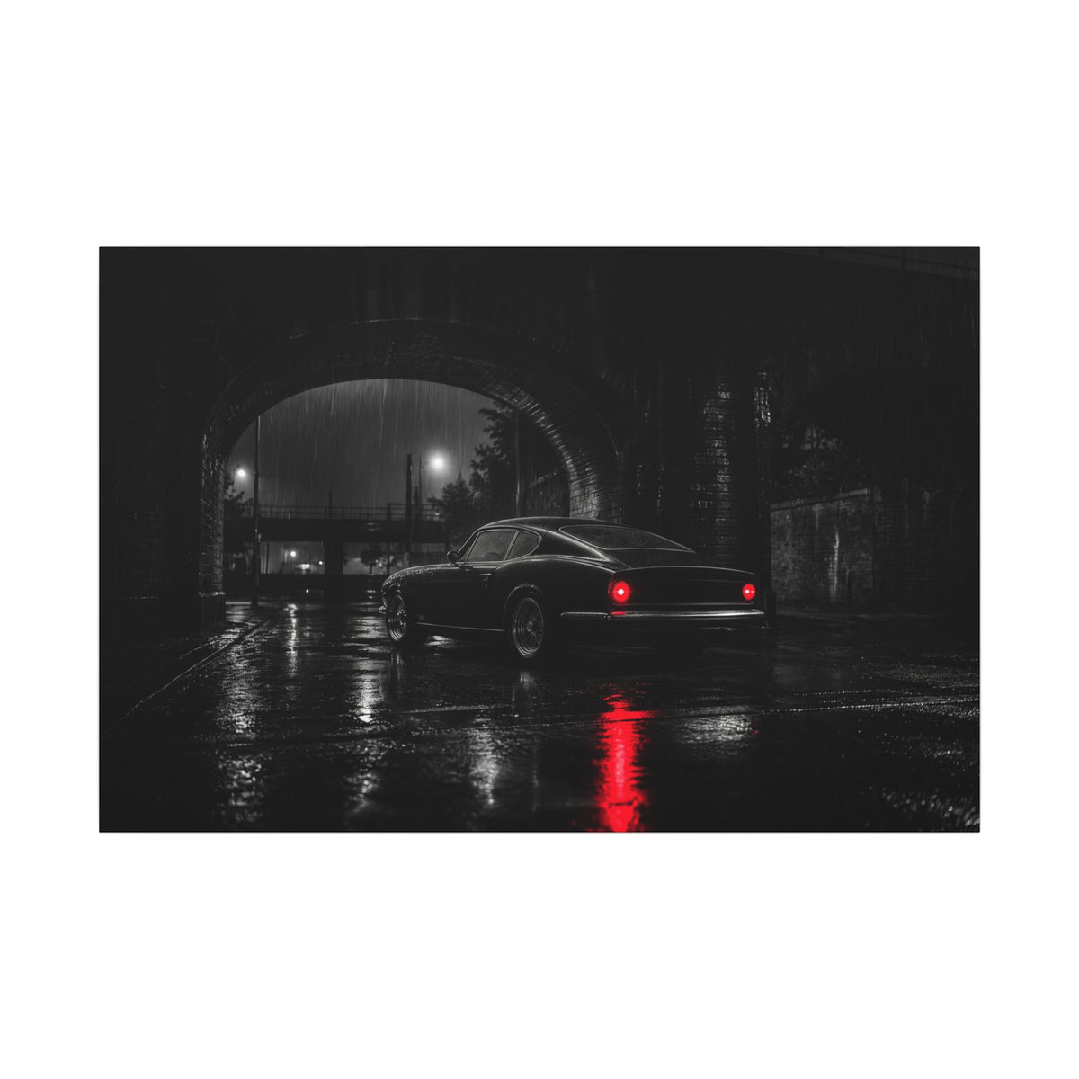 Red Tail Night - Classic Car Wall Art | Canvas (Landscape)