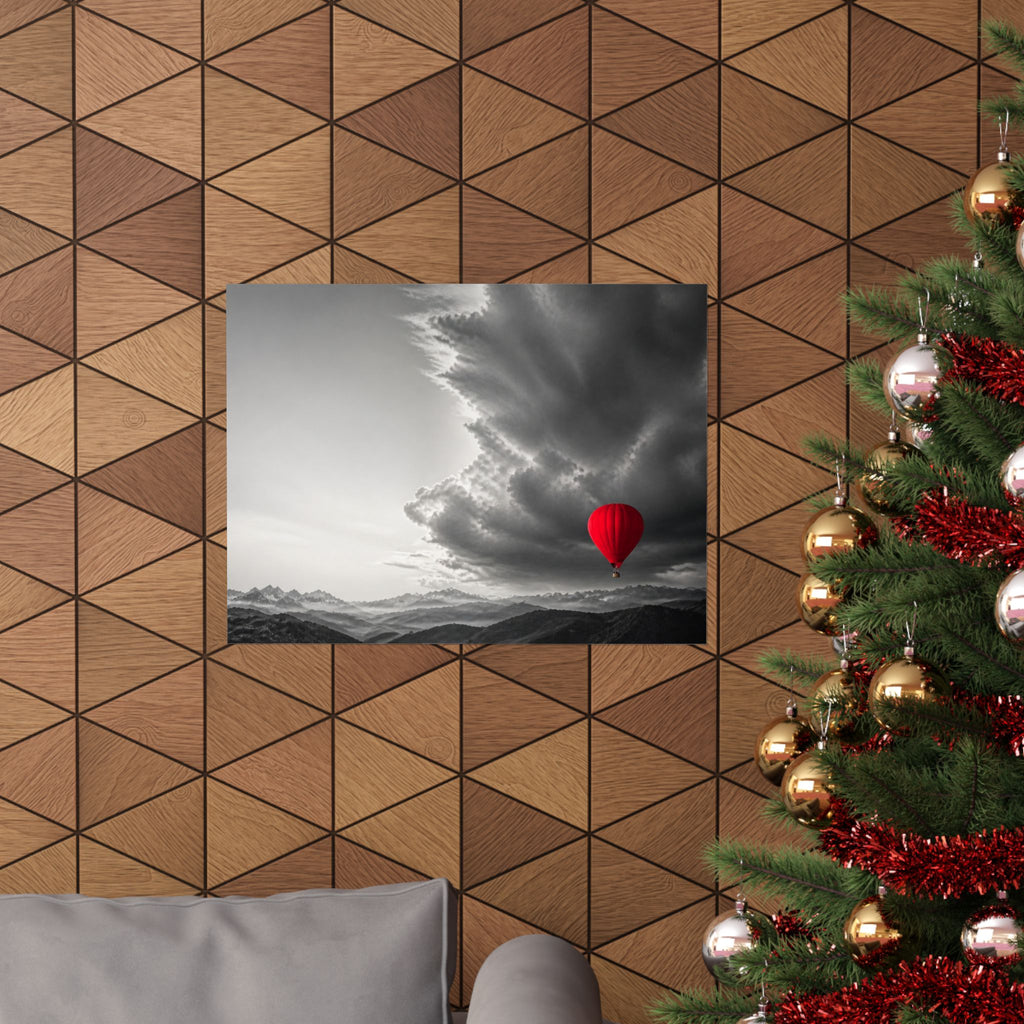 Red Balloon - Over the Bed Wall Art | Matte Poster (Landscape)