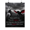 There Be Dragons - Man Cave Decor | Matte Poster
