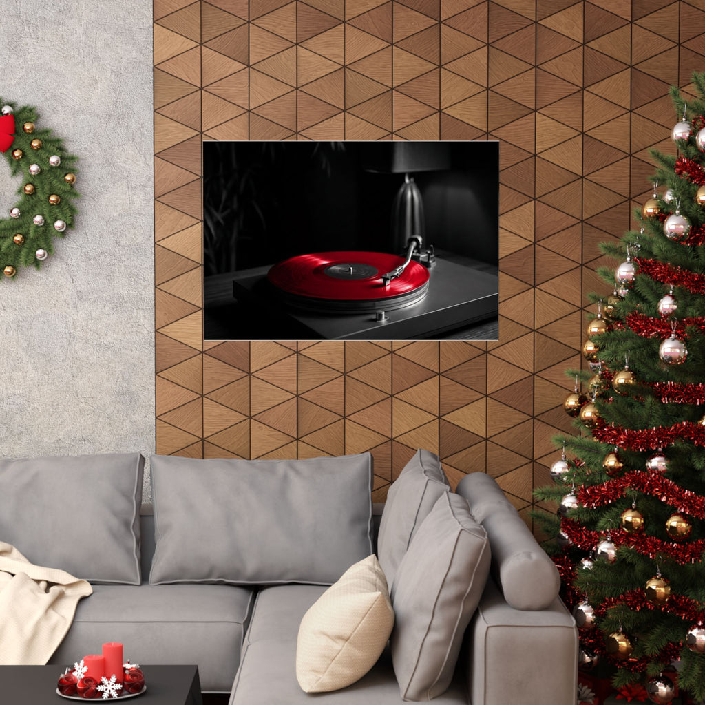 Red Vinyl - Mens Office Wall Art | Matte Poster (Landscape)