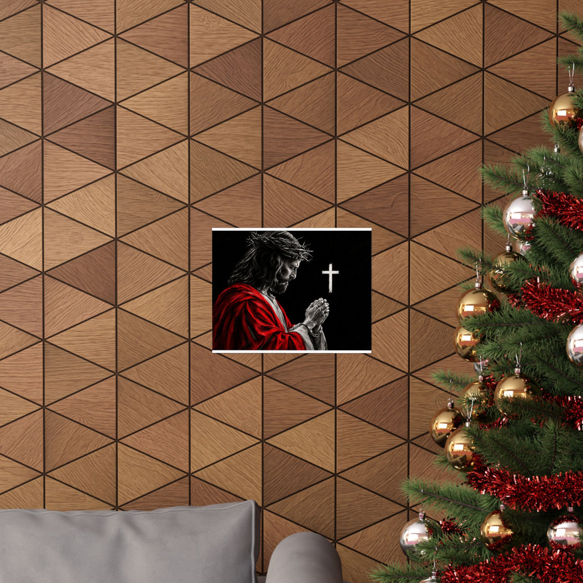 Praying Jesus - Christian Wall Art | Matte Poster (Landscape)