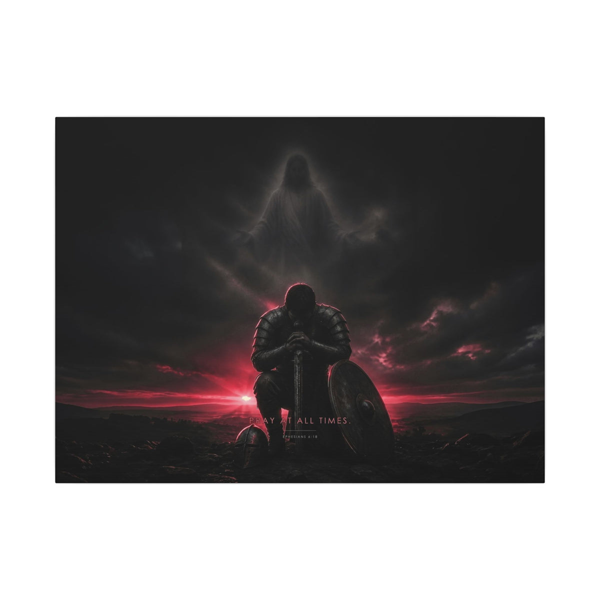 Pray, Then Stand - Armor of God Wall Art | Canvas (Landscape)