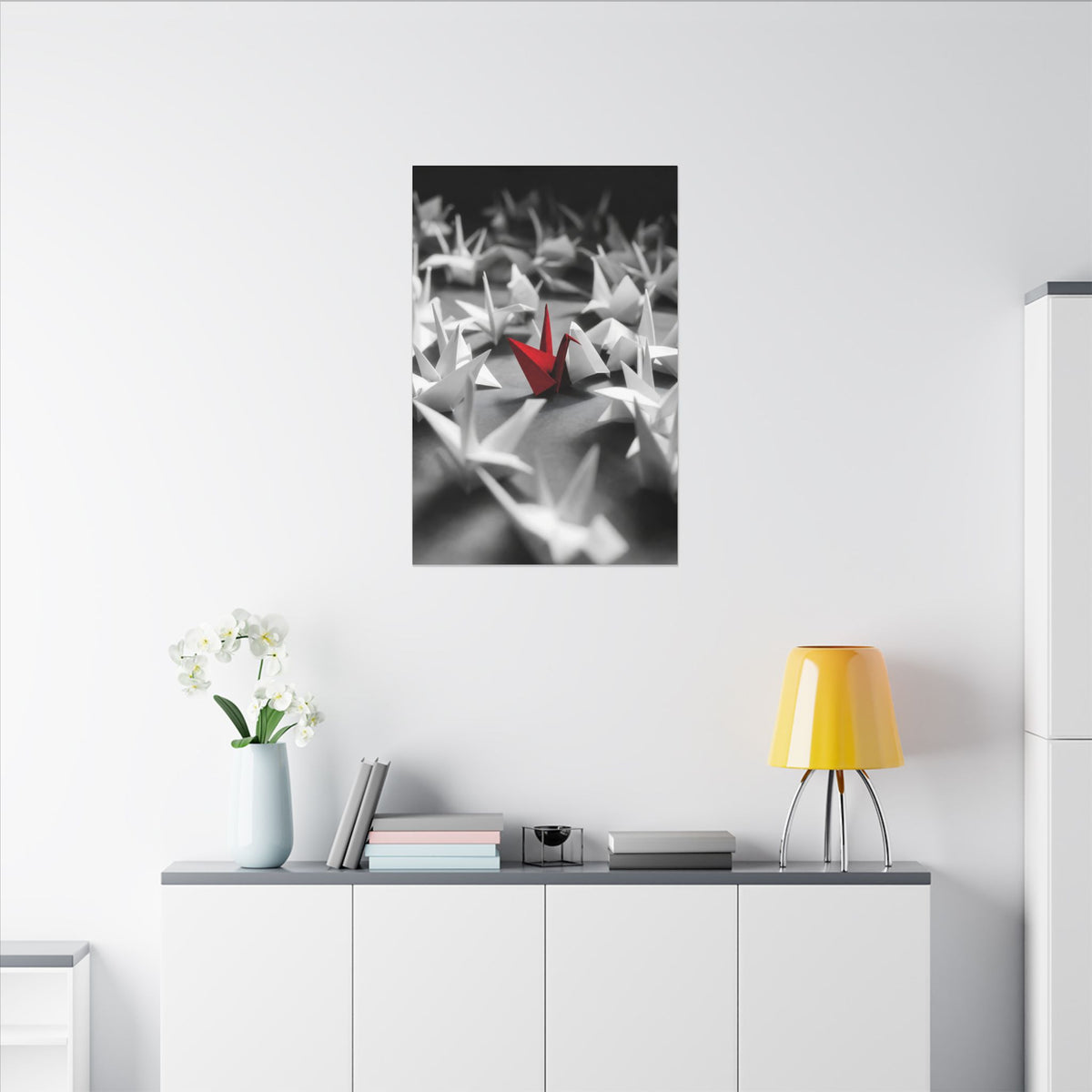 The Red Crane - Unique Wall Art For Office | Canvas