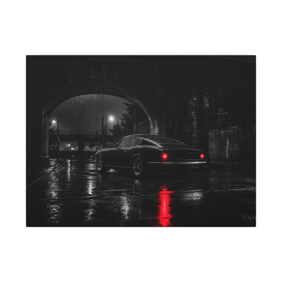 Red Tail Night - Classic Car Wall Art | Canvas (Landscape)