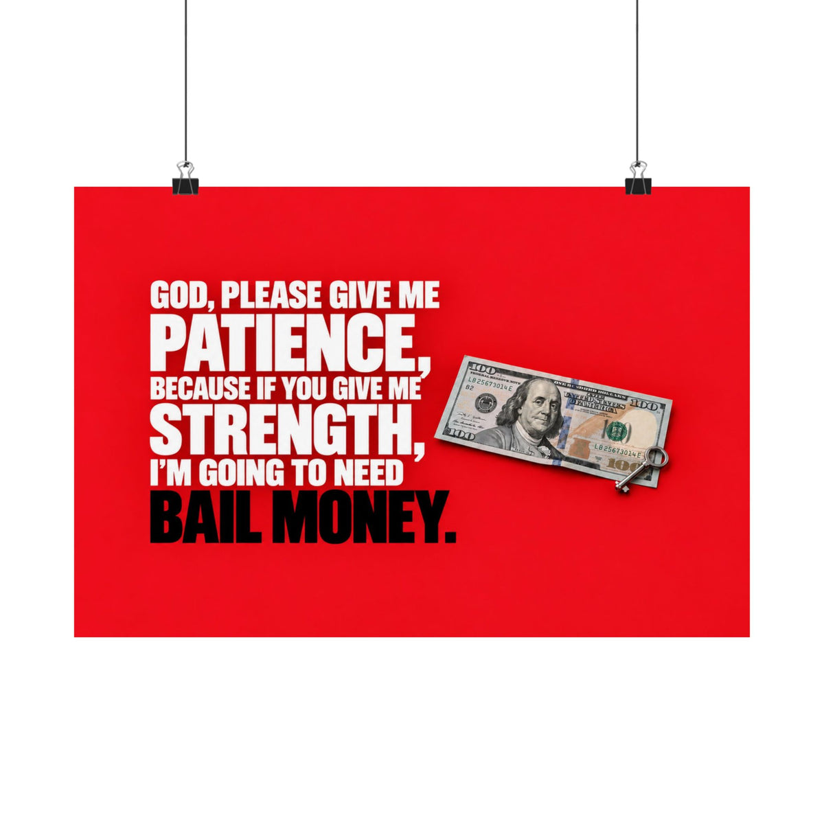 Bail Money - Meme Wall Art | Matte Poster (Landscape)