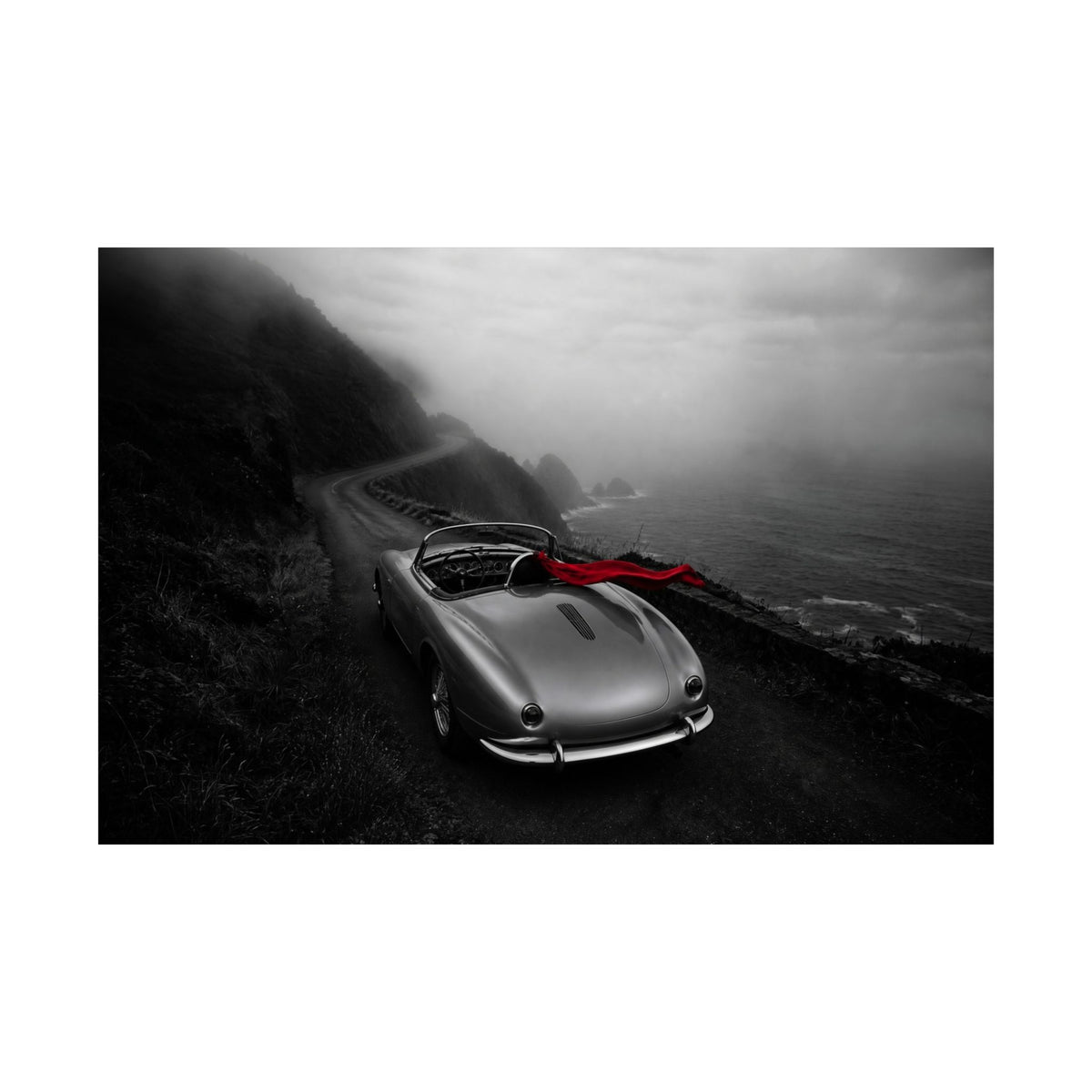 Coastal Roadster - Classic Car Wall Art | Matte Poster (Landscape)