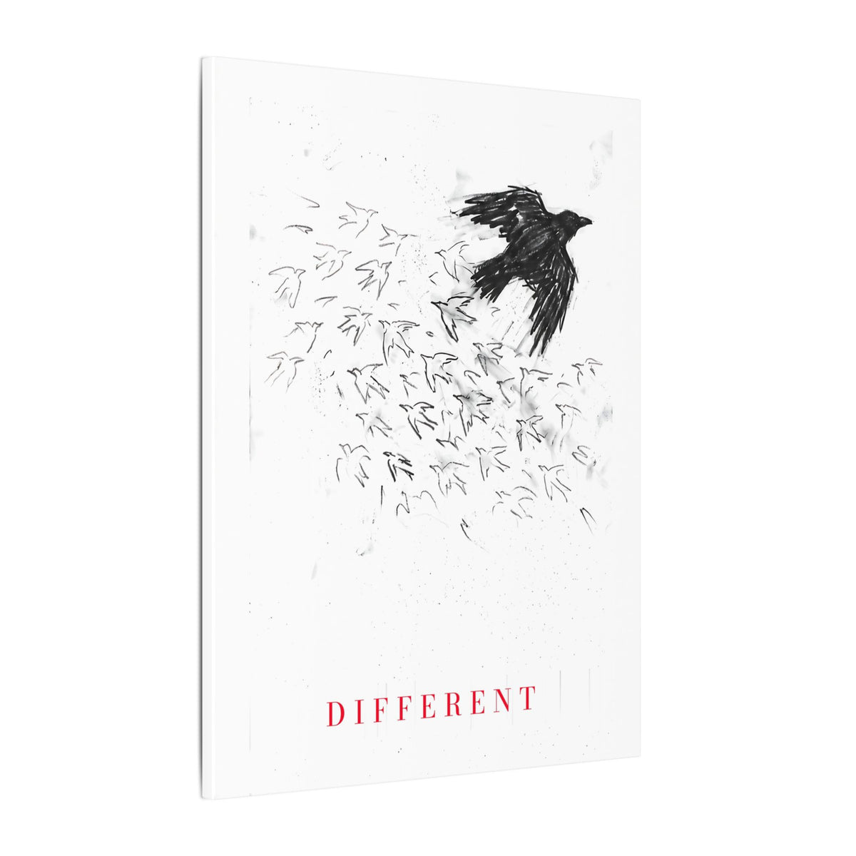 The Flock Went Left - Charcoal Wall Art | Canvas