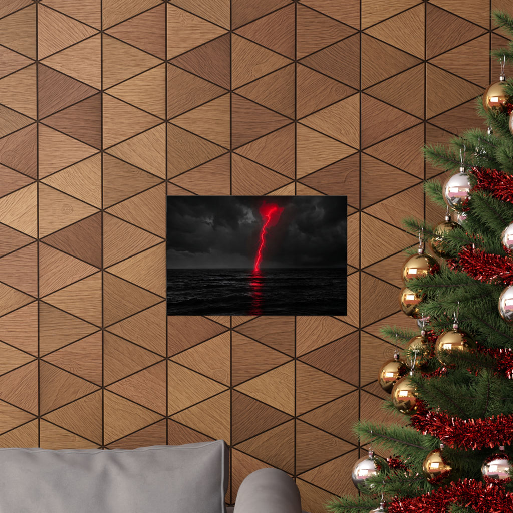 Red Strike - Red And Black Art | Matte Poster (Landscape)