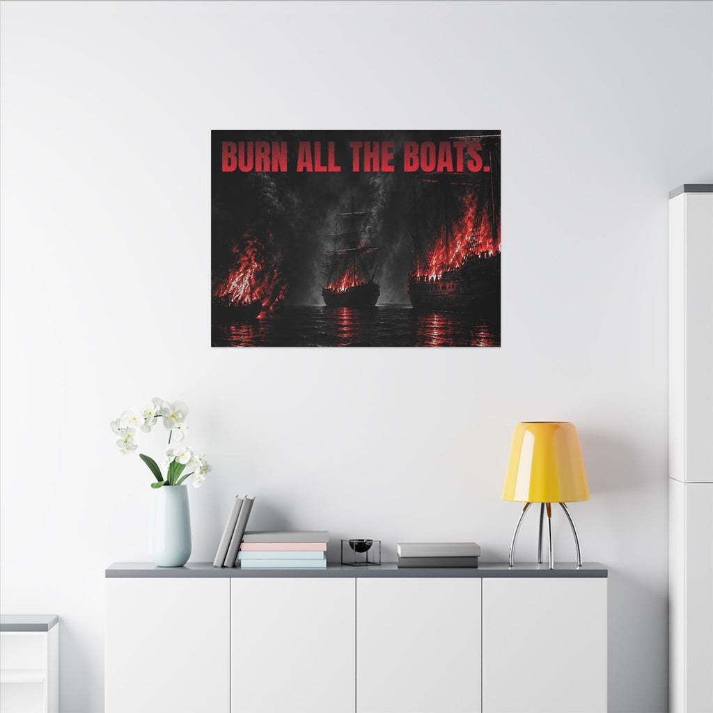 Burn All the Boats - Nautical Wall Art | Canvas (Landscape)