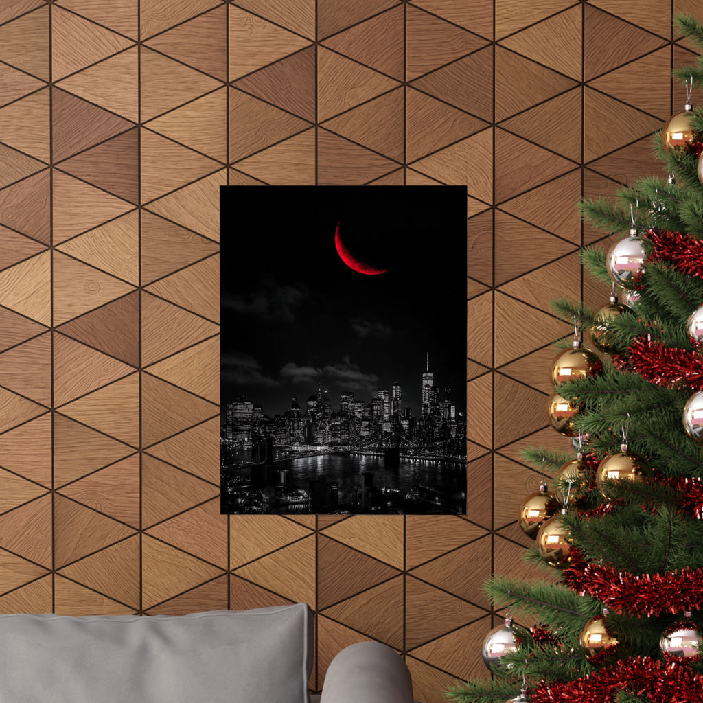 Red Crescent - Red Wall Decor | Matte Poster