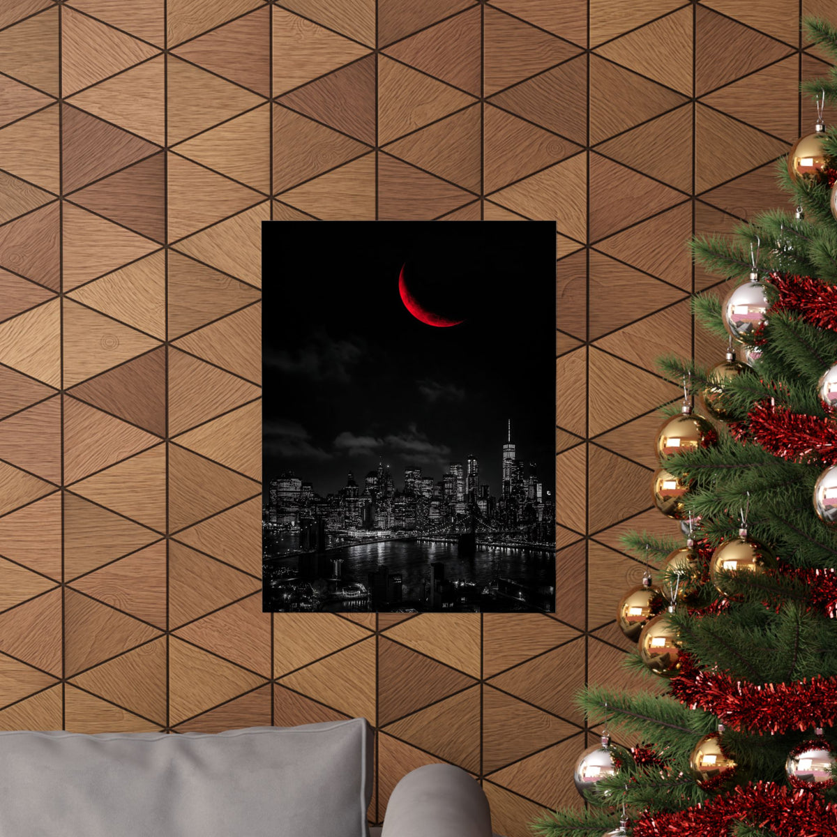 Red Crescent - Red Wall Decor | Matte Poster